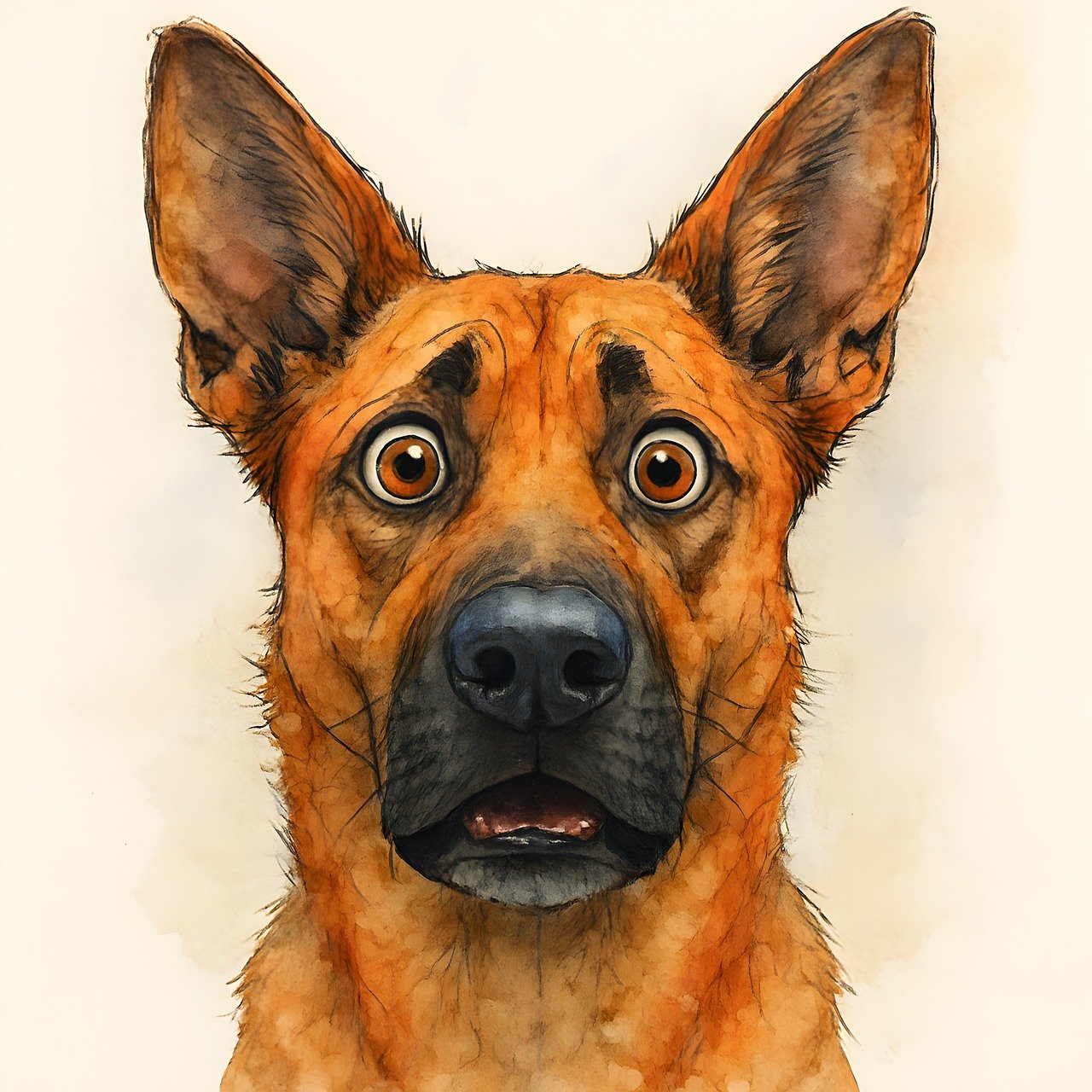 watercolor, dog, portrait, expression, creative, funny, animal, funny face, pet, design, canvas, mixed media, nature, modern art, eye expression, artistic, closed mouth, comic, funny portrait, artwork-10135235.jpg